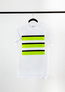 White with Green Stripes Tee V.1